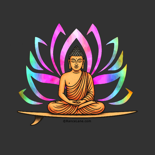 Buddha Surf Rainbow Lotus - Unisex t-shirt
